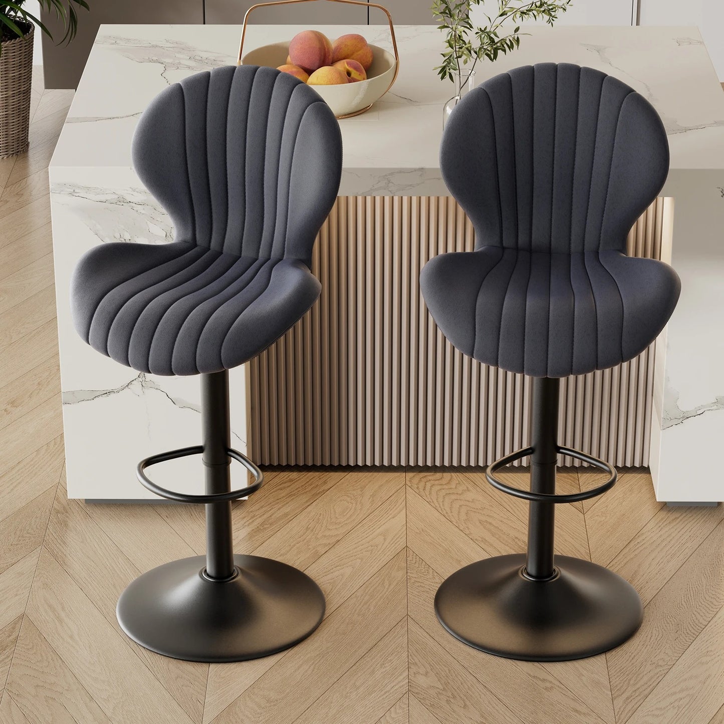 🪑2 Piece Modern Soft Back Stool Chair- Adjustable