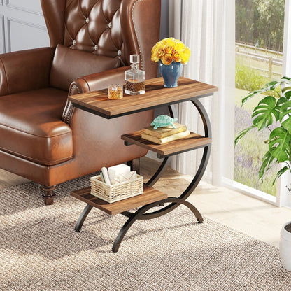 ✨ C-Shape Wood End Table