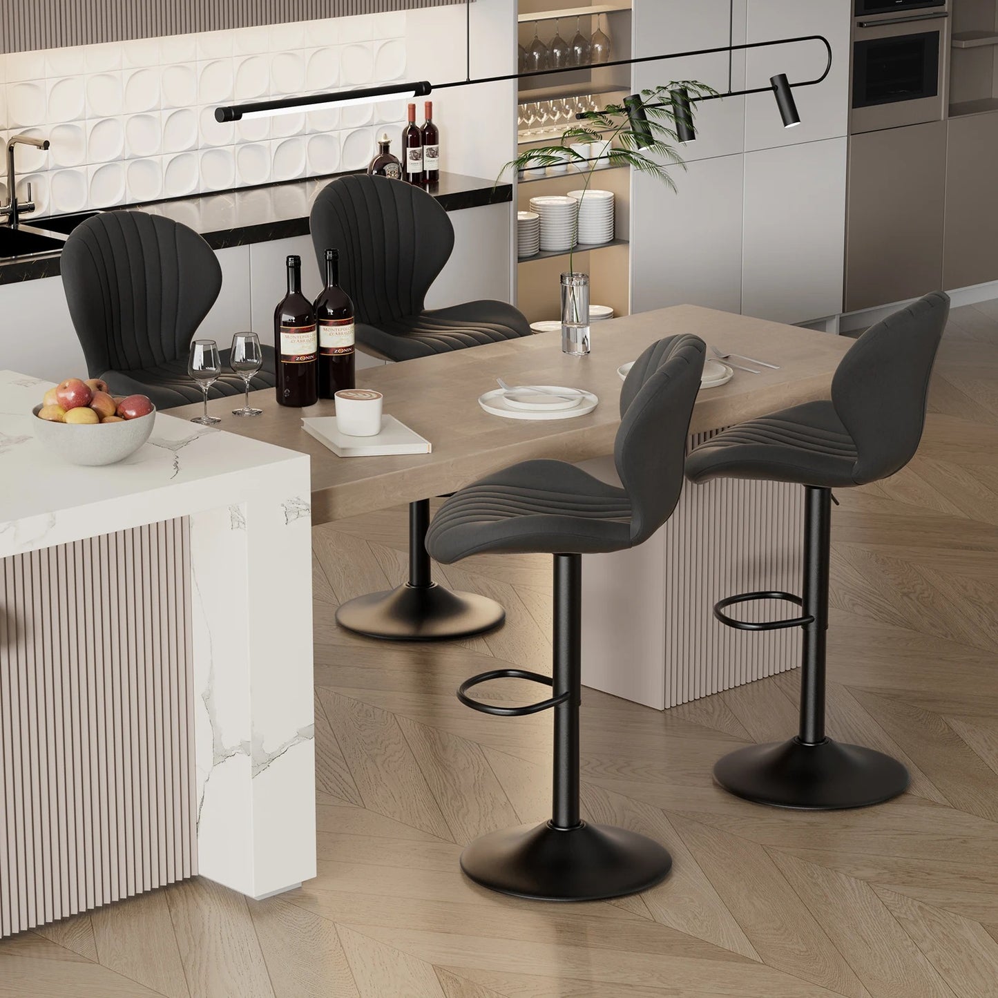 🪑2 Piece Modern Soft Back Stool Chair- Adjustable