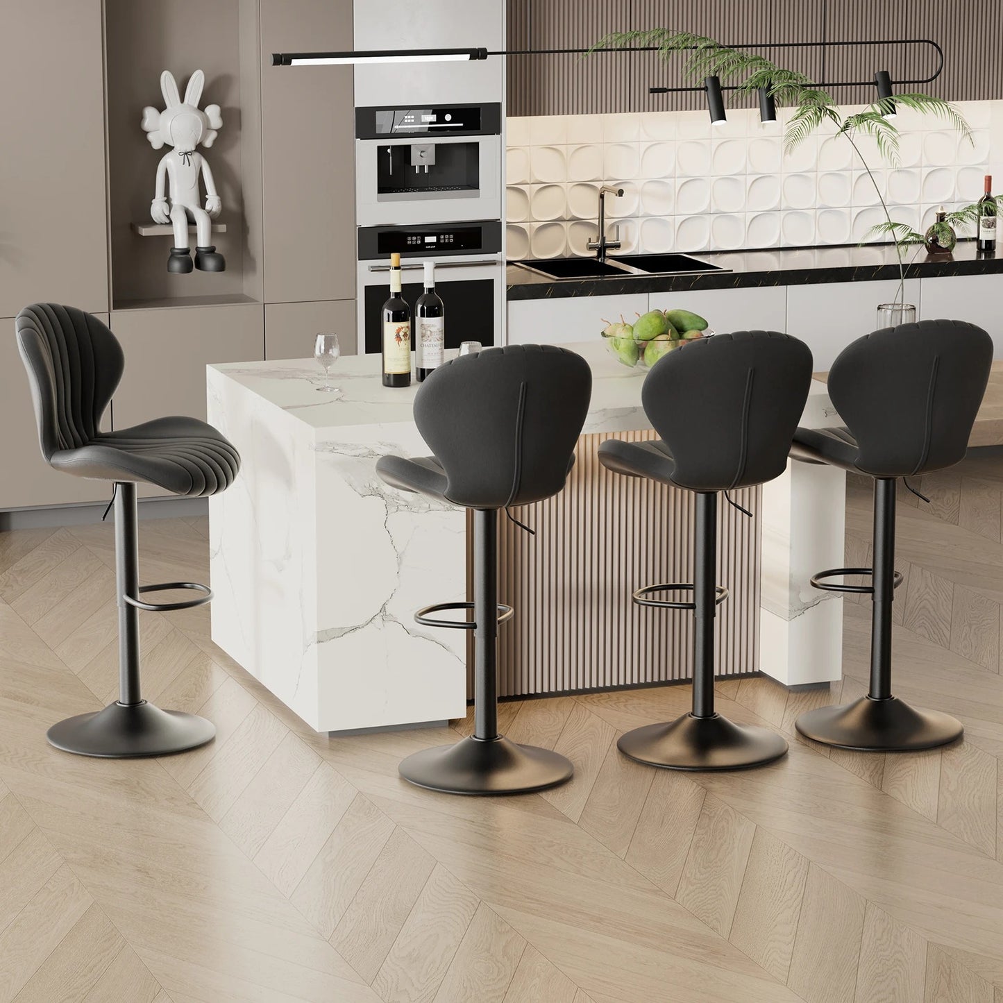 🪑2 Piece Modern Soft Back Stool Chair- Adjustable