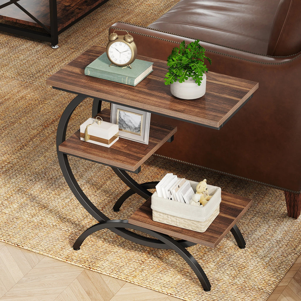 ✨ C-Shape Wood End Table