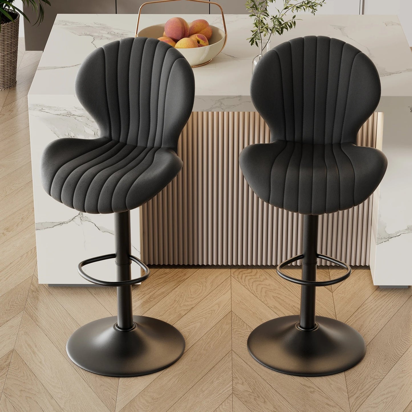 🪑2 Piece Modern Soft Back Stool Chair- Adjustable
