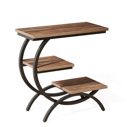 ✨ C-Shape Wood End Table